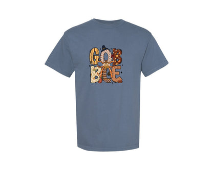 brand:Comfort Colors|color:Blue Jean|Gobble Thanksgiving Turkey Graphic T-Shirt
