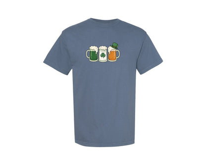 brand:Comfort Colors|color:Blue Jean|St Patricks Day Irish Beer Mugs Graphic T-Shirt