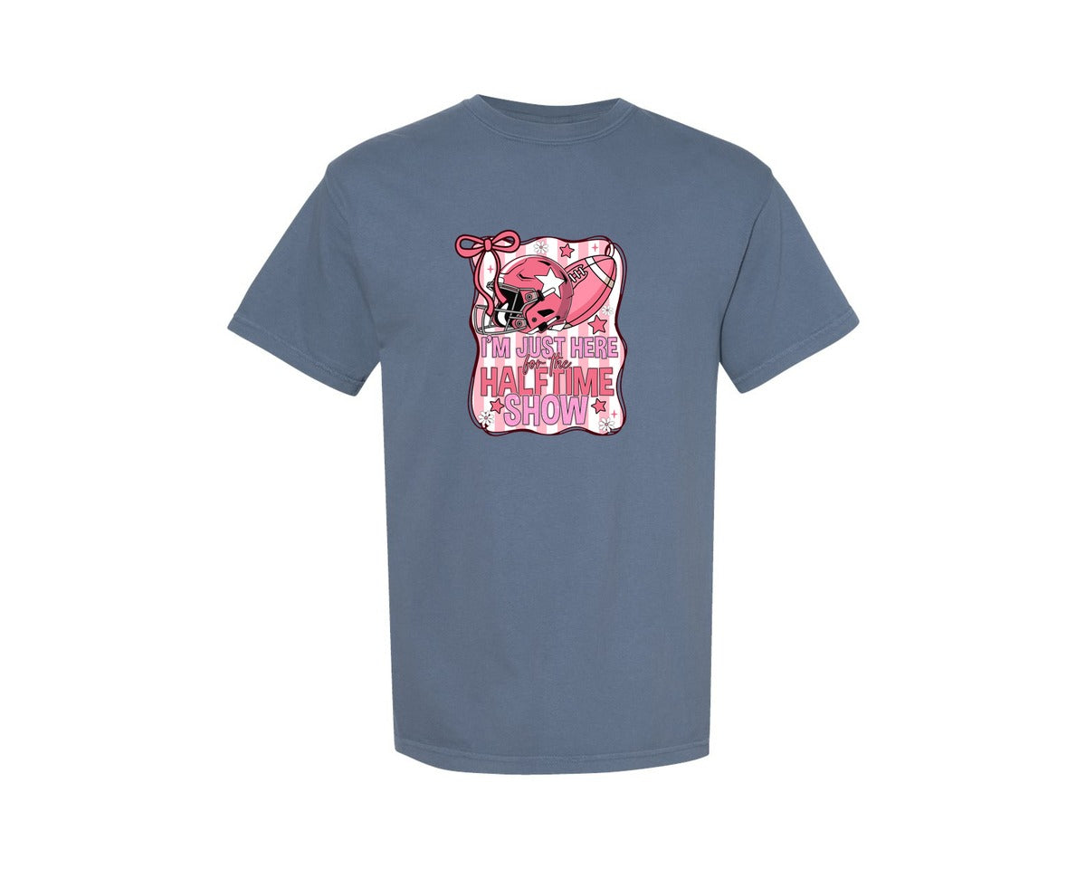 brand:Comfort Colors|color:Blue Jean|Preppy Funny Football Halftime Show Graphic T-Shirt