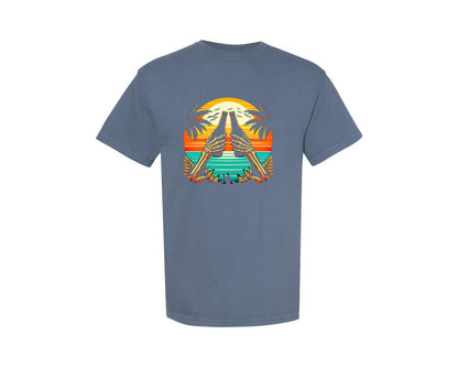 brand:Comfort Colors|color:Blue Jean|Skeleton Retro Summer Graphic T-Shirt