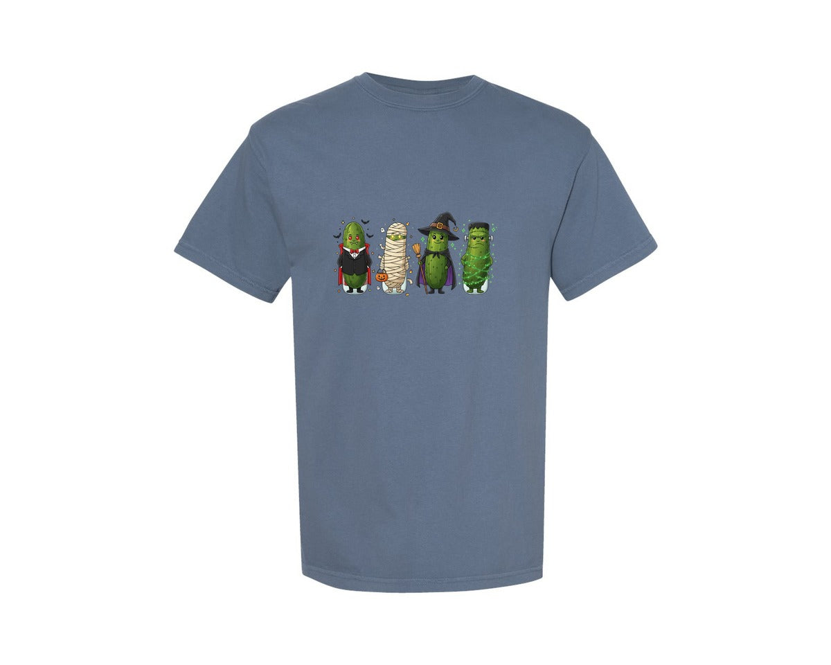 brand:Comfort Colors|color:Blue Jean|Halloween Pickles With Costume 2 Graphic T-Shirt