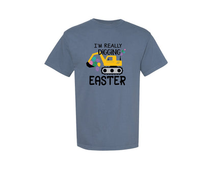 brand:Comfort Colors|color:Blue Jean|Im Digging Easter Easter Boy Graphic T-Shirt