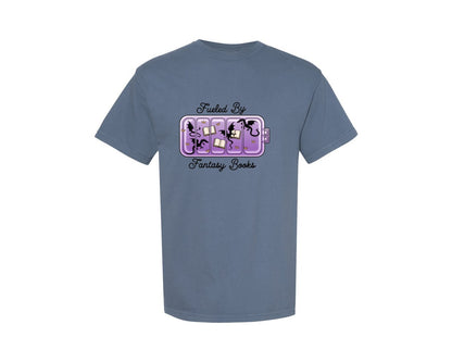 brand:Comfort Colors|color:Blue Jean|Fueled By Fantasy Books Dragon Battery Graphic T-Shirt