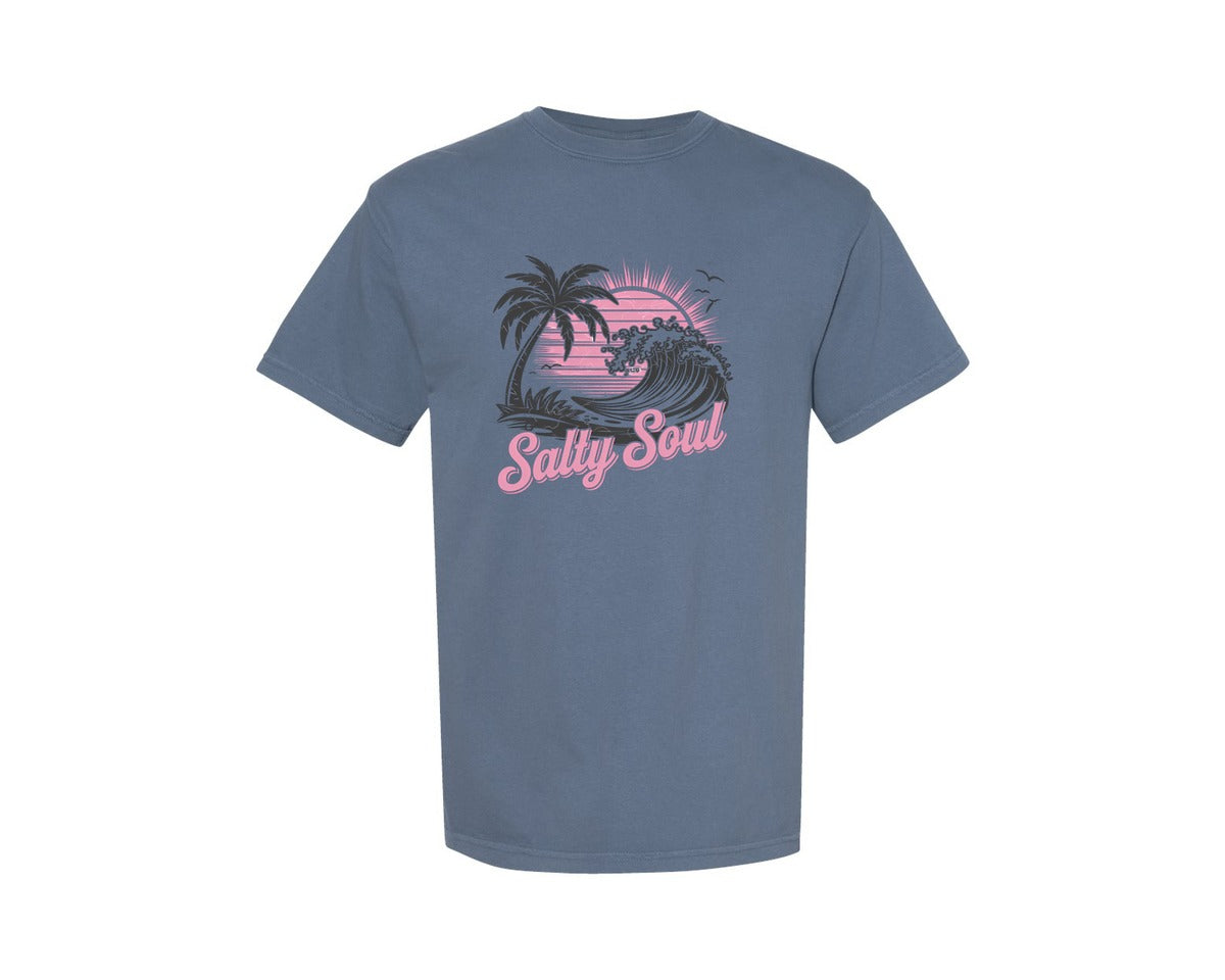 brand:Comfort Colors|color:Blue Jean|Salty Soul Beach Summer Summer Graphic T-Shirt