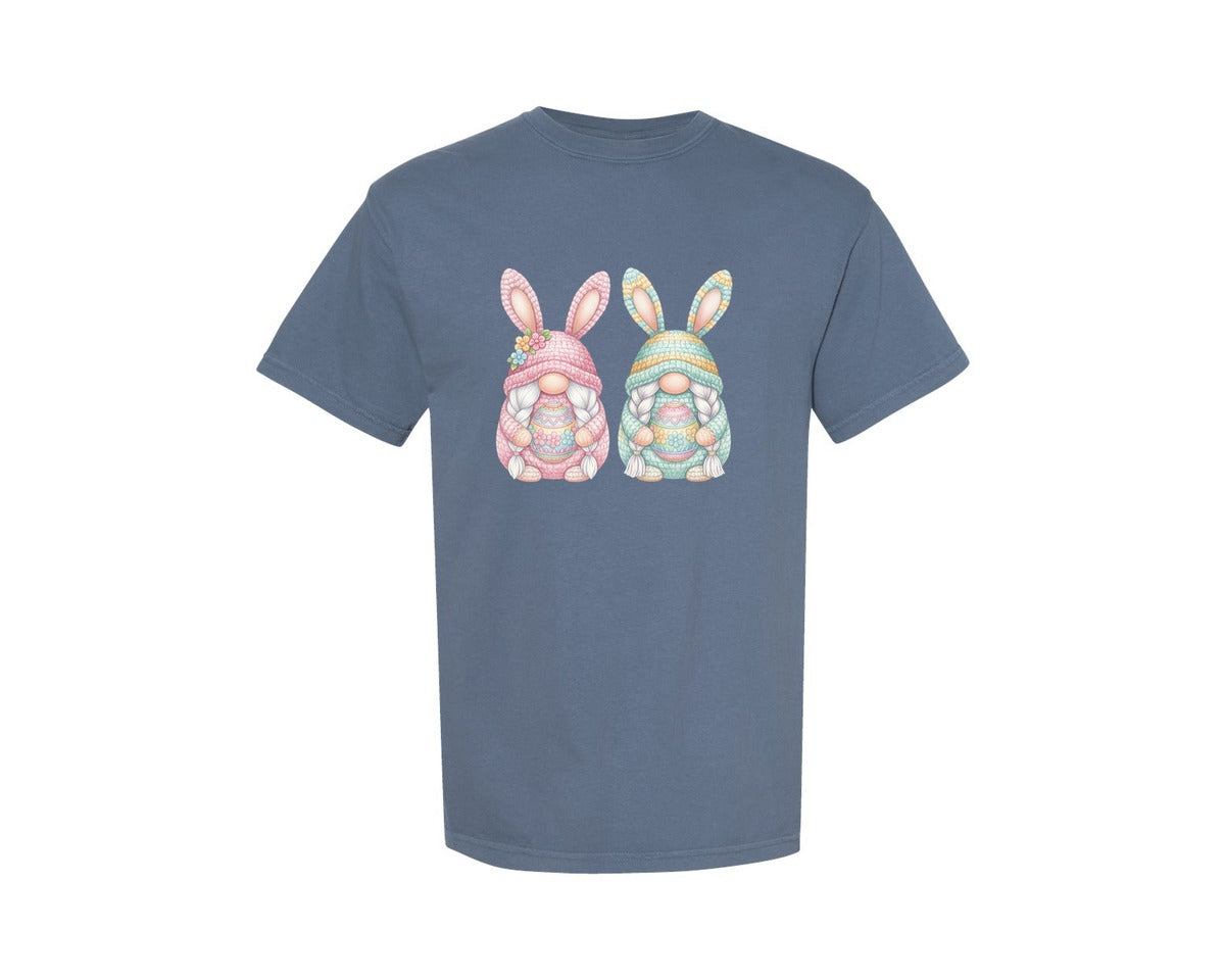brand:Comfort Colors|color:Blue Jean|Faux Yarn Easter Bunny Gnome 2 Graphic T-Shirt