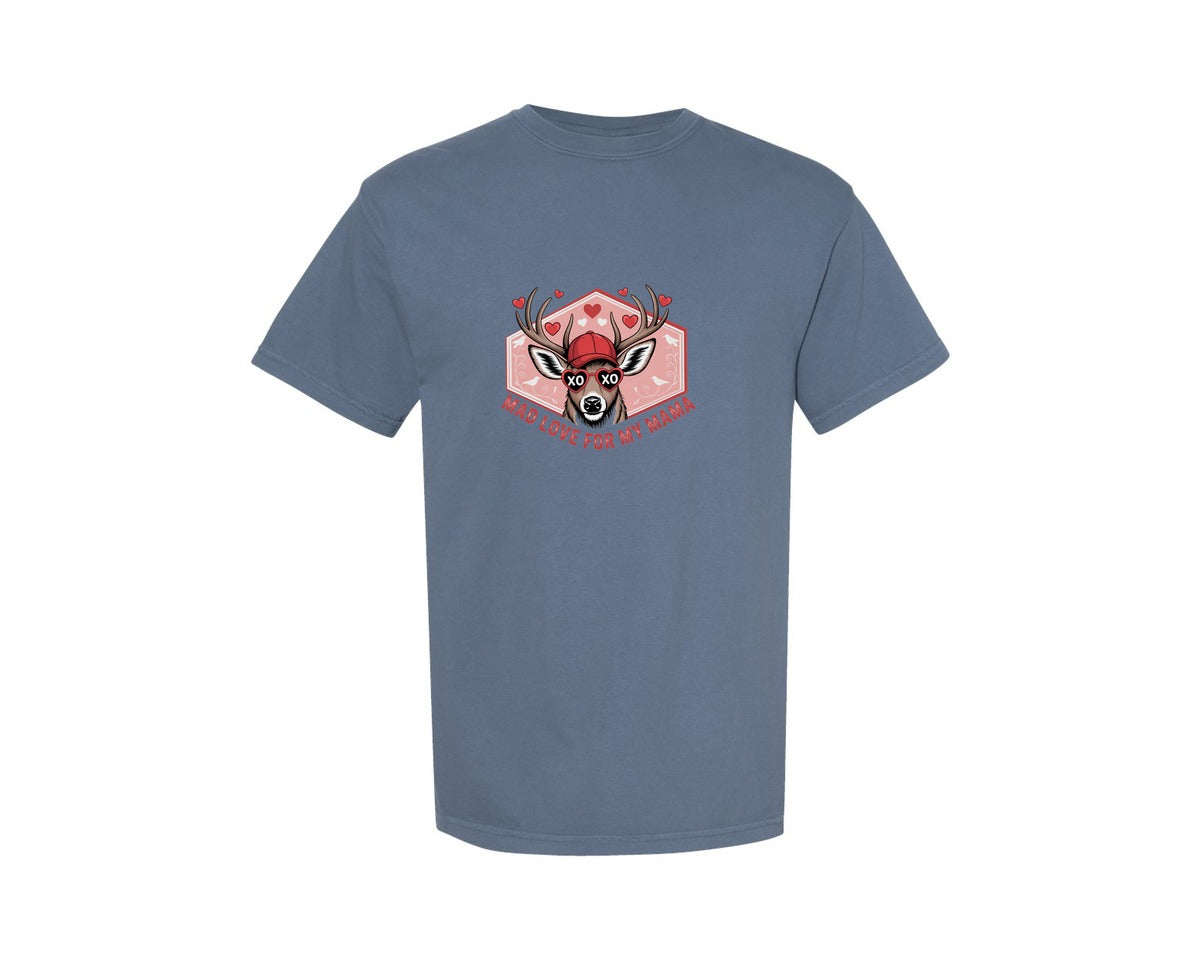 brand:Comfort Colors|color:Blue Jean|Boys Valentines Mad Love For Mama P Graphic T-Shirt
