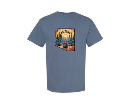 brand:Comfort Colors|color:Blue Jean|Arizona Desert Cactus Design 3 Graphic T-Shirt