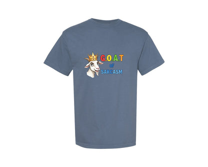 brand:Comfort Colors|color:Blue Jean|Goat Of Sarcasm Graphic T-Shirt