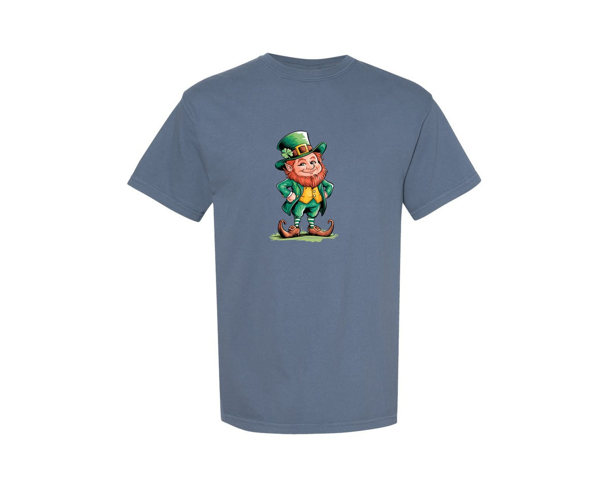 brand:Comfort Colors|color:Blue Jean|St Patricks Day Lucky Leprechaun Graphic T-Shirt