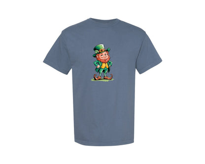 brand:Comfort Colors|color:Blue Jean|St Patricks Day Lucky Leprechaun Graphic T-Shirt