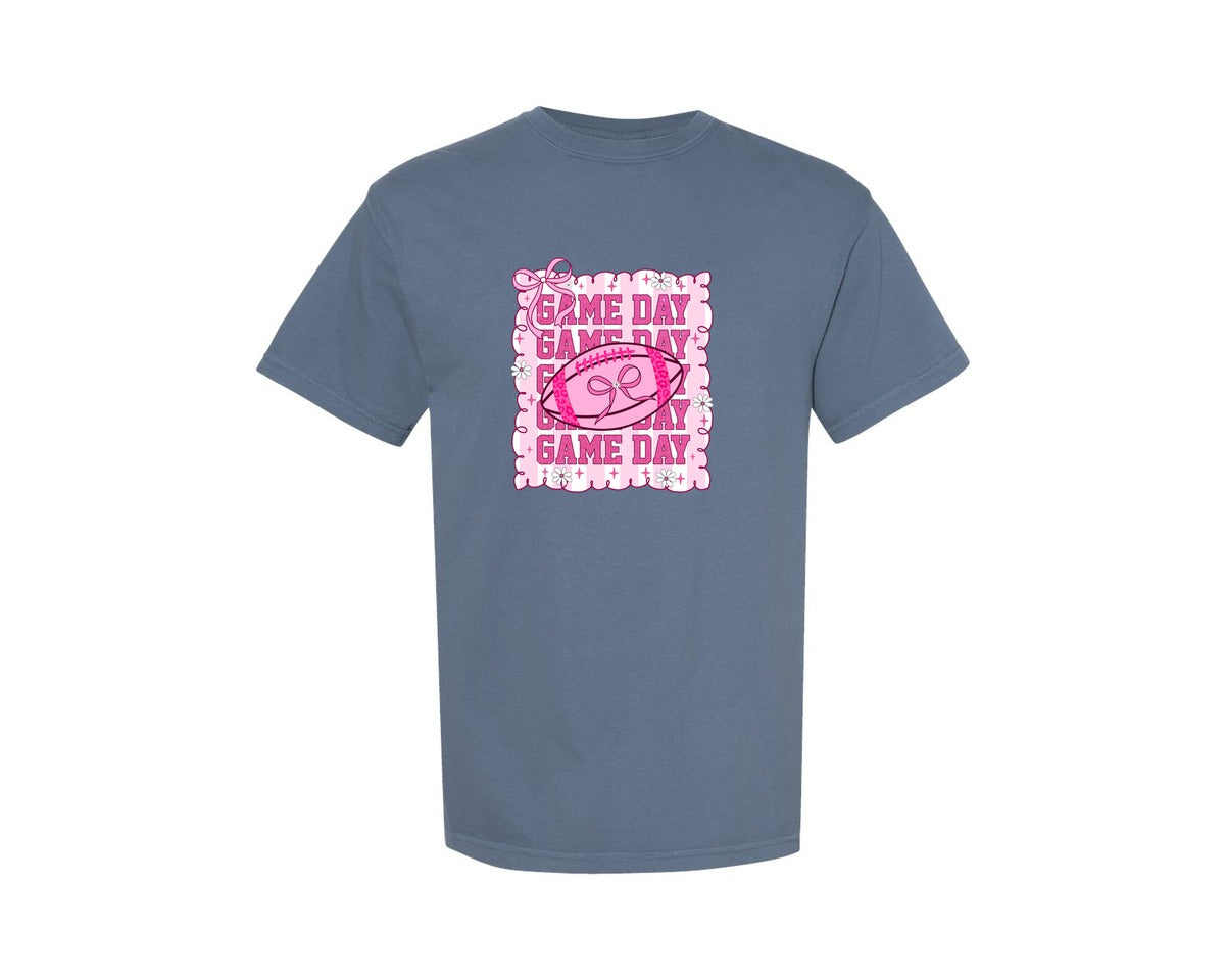 brand:Comfort Colors|color:Blue Jean|Touchdown Season Football Mama Graphic T-Shirt