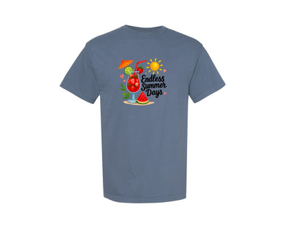 brand:Comfort Colors|color:Blue Jean|Endless Summer Days T Shirt Design 3 Graphic T-Shirt