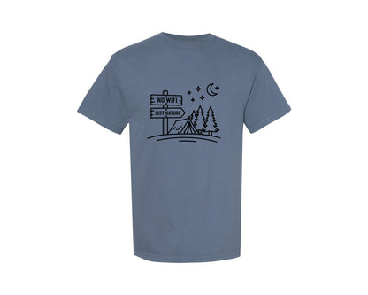 brand:Comfort Colors|color:Blue Jean|No Wifi Just Nature Graphic T-Shirt