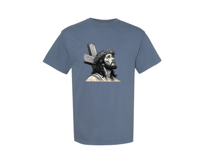 brand:Comfort Colors|color:Blue Jean|Jesus Christ Crown Of Thorns Graphic T-Shirt