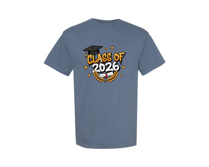 brand:Comfort Colors|color:Blue Jean|Class Of 2026 Design Graphic T-Shirt