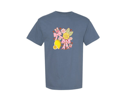 brand:Comfort Colors|color:Blue Jean|Boho Lemon Coquette Summer Graphic T-Shirt