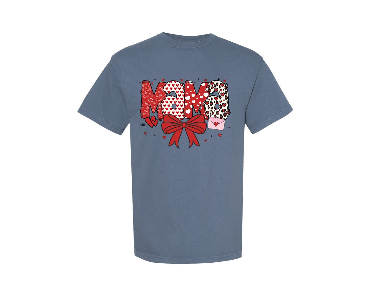 brand:Comfort Colors|color:Blue Jean|Valentine Mama Coquette Valentine Graphic T-Shirt