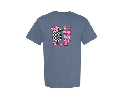 brand:Comfort Colors|color:Blue Jean|67 Checkered Leopard Print Valentine Graphic T-Shirt