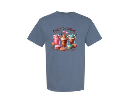brand:Comfort Colors|color:Blue Jean|Cafecito Y Chisme Spanish Mexican Graphic T-Shirt