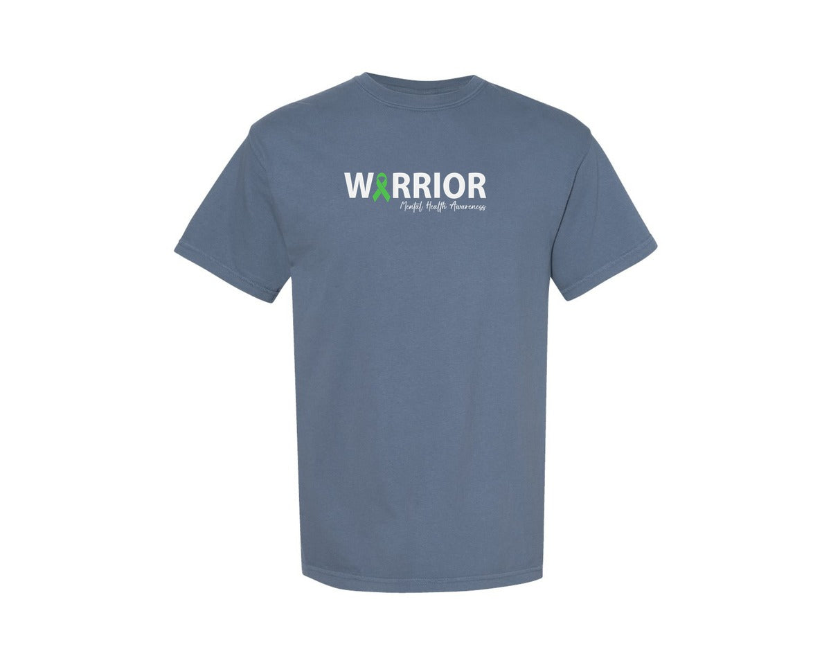 brand:Comfort Colors|color:Blue Jean|Mental Health Awareness Green Ribbon T S 2 Graphic T-Shirt