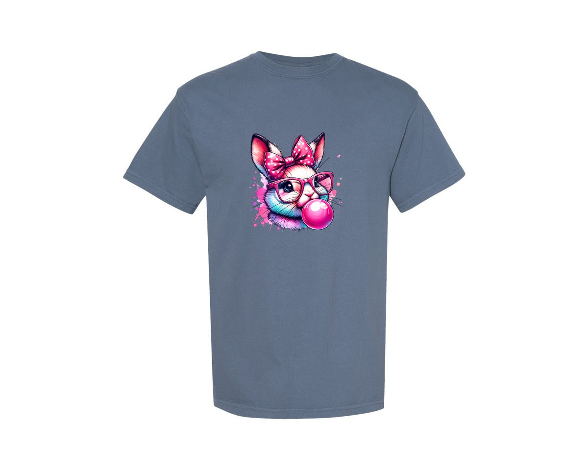 brand:Comfort Colors|color:Blue Jean|Hipster Bunny T Shirt Design Graphic T-Shirt