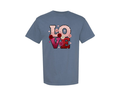 brand:Comfort Colors|color:Blue Jean|Valentines Day Love Valentin Graphic T-Shirt