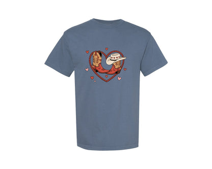 brand:Comfort Colors|color:Blue Jean|Howdy Valentine Coquette Valentine Graphic T-Shirt