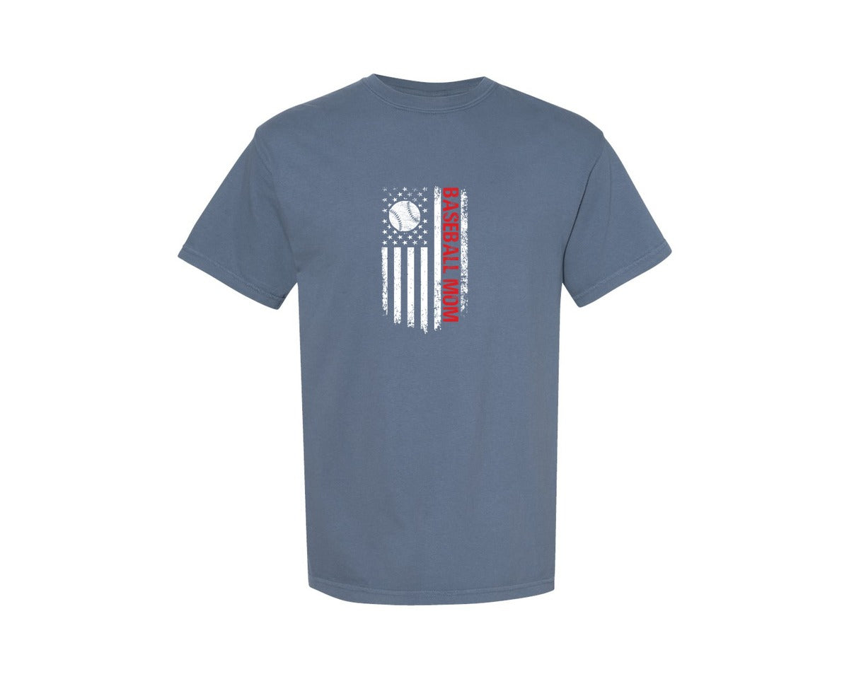brand:Comfort Colors|color:Blue Jean|Baseball Mom Baseball Dad Design Graphic T-Shirt