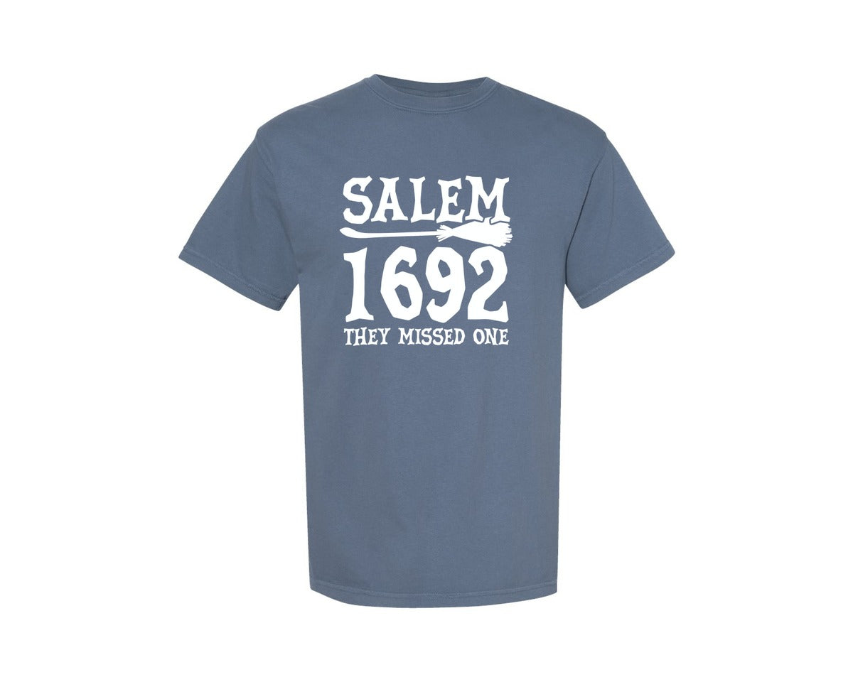 brand:Comfort Colors|color:Blue Jean|Salem 1692 They Missed One Graphic T-Shirt