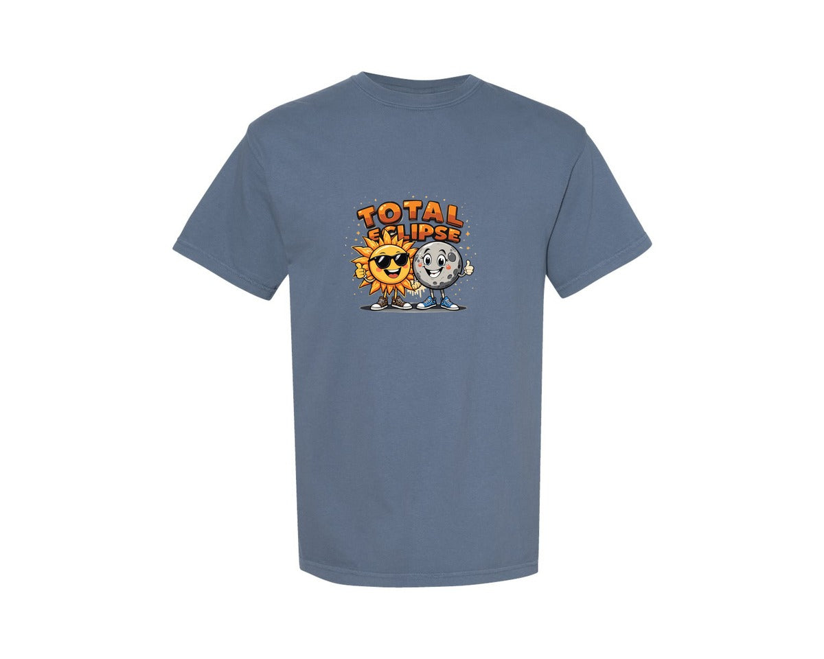 brand:Comfort Colors|color:Blue Jean|Eclipse Cartoon T Shirt Design Graphic T-Shirt