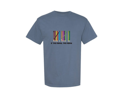 brand:Comfort Colors|color:Blue Jean|If You Know You Know Pencil Teacher Graphic T-Shirt