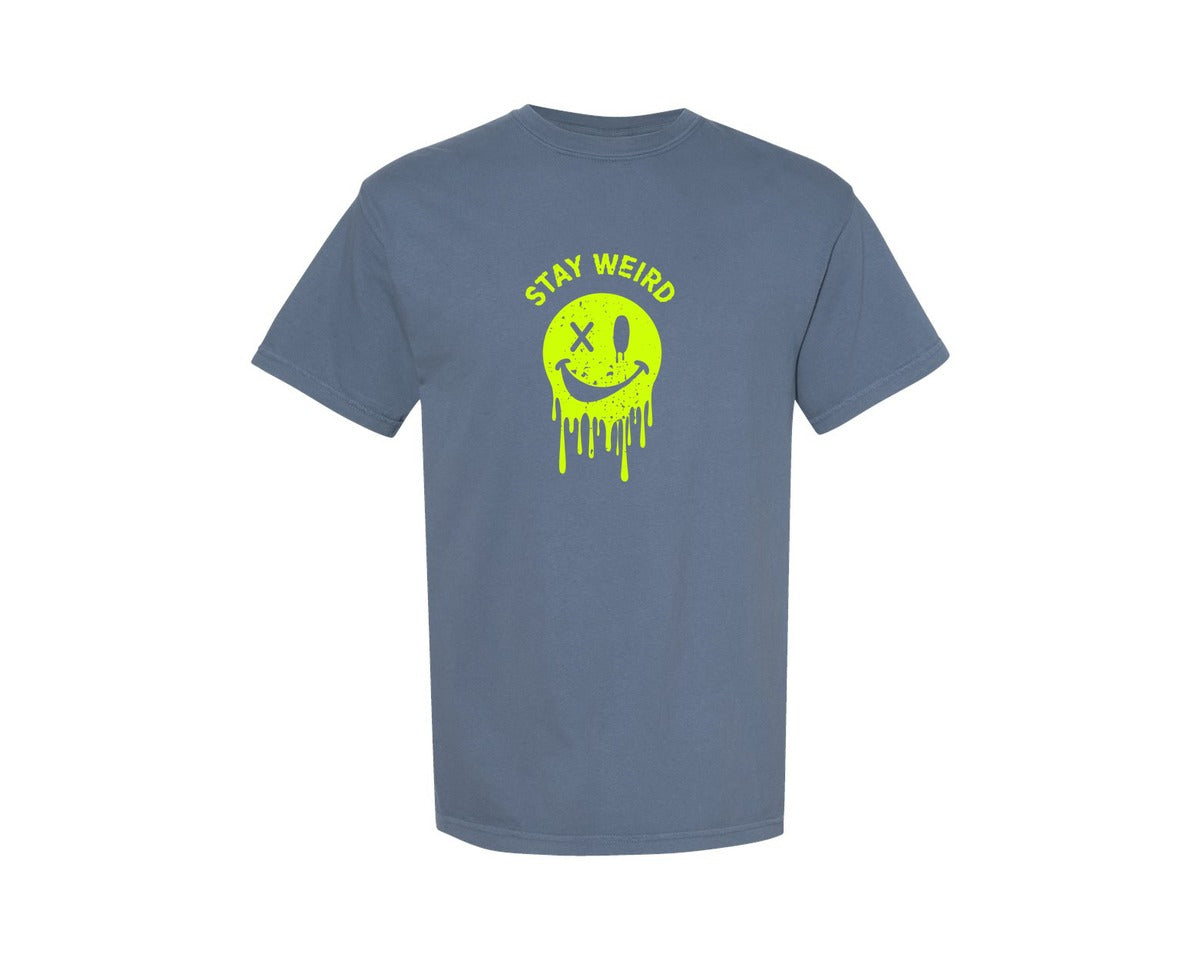 brand:Comfort Colors|color:Blue Jean|Stay Weird Be Yourself Rebellious Spirit Graphic T-Shirt