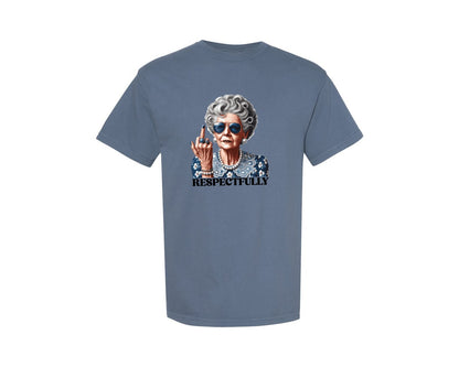 brand:Comfort Colors|color:Blue Jean|Respectfully Pngmiddle Finger Pngretro 2 Graphic T-Shirt