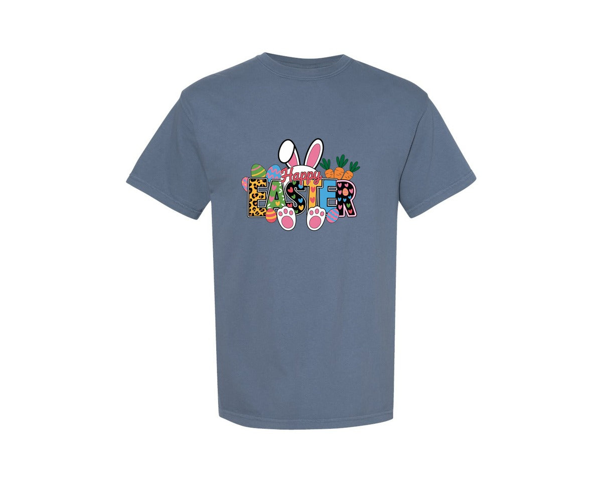 brand:Comfort Colors|color:Blue Jean|Happy Easter Bunny Easter Bunny 2 Graphic T-Shirt