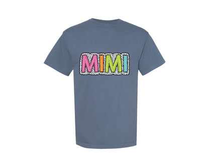 brand:Comfort Colors|color:Blue Jean|Mimi Dalmatian Dots Bright Doodle Graphic T-Shirt
