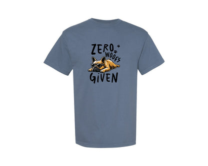 brand:Comfort Colors|color:Blue Jean|Sarcastic Funny Dog Zero Woofs Given Graphic T-Shirt