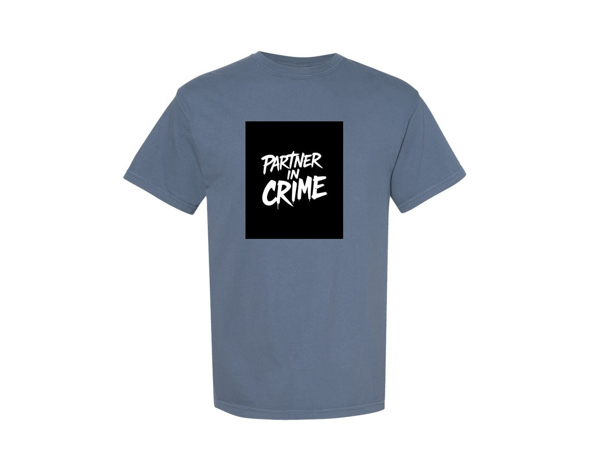 brand:Comfort Colors|color:Blue Jean|Partner In Crime T Shirt Design Graphic T-Shirt