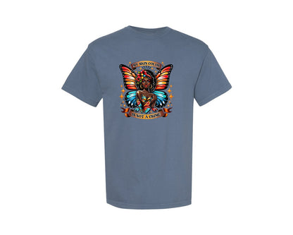 brand:Comfort Colors|color:Blue Jean|Black History Angel Graphic Graphic T-Shirt