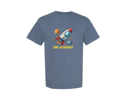 brand:Comfort Colors|color:Blue Jean|Tiny Astronaut T Shirt Design Graphic T-Shirt