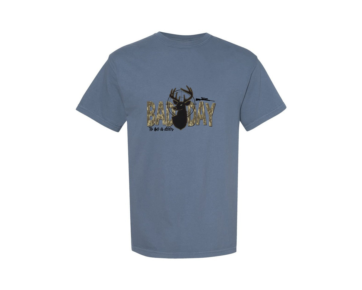 brand:Comfort Colors|color:Blue Jean|Funny Hunting Season Preppy Camo Graphic T-Shirt