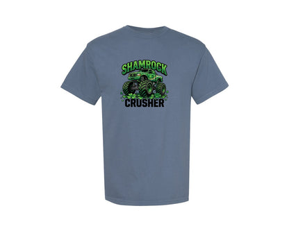 brand:Comfort Colors|color:Blue Jean|Shamrock Crusher Monster Truck 2 Graphic T-Shirt