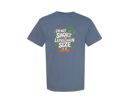 brand:Comfort Colors|color:Blue Jean|Im Not Short Im Leprechaun Size 12 Graphic T-Shirt