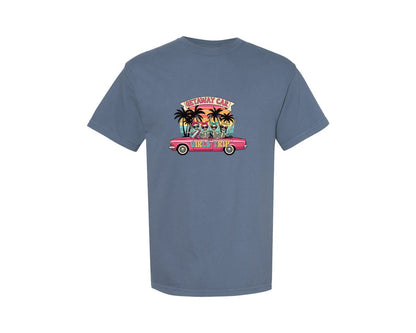 brand:Comfort Colors|color:Blue Jean|Skeleton Road Trip Graphic T-Shirt