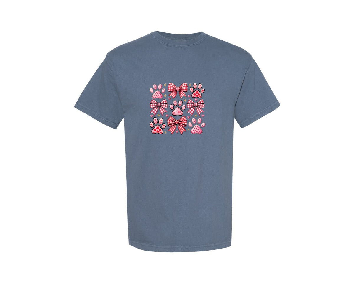brand:Comfort Colors|color:Blue Jean|Dog Valentines Coquette Dog Mom Graphic T-Shirt