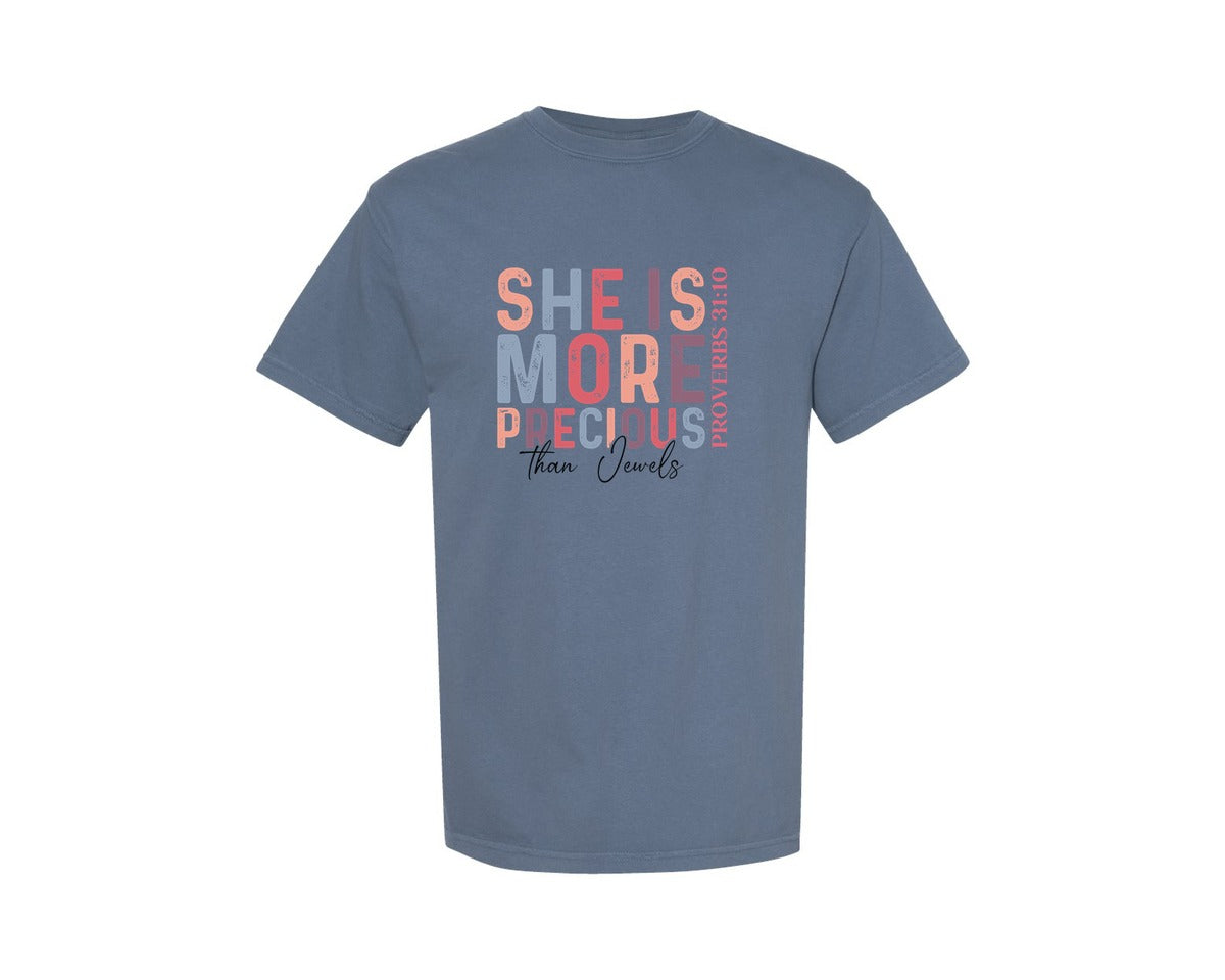 brand:Comfort Colors|color:Blue Jean|Christian Quotes Mom Bible Verse Graphic T-Shirt