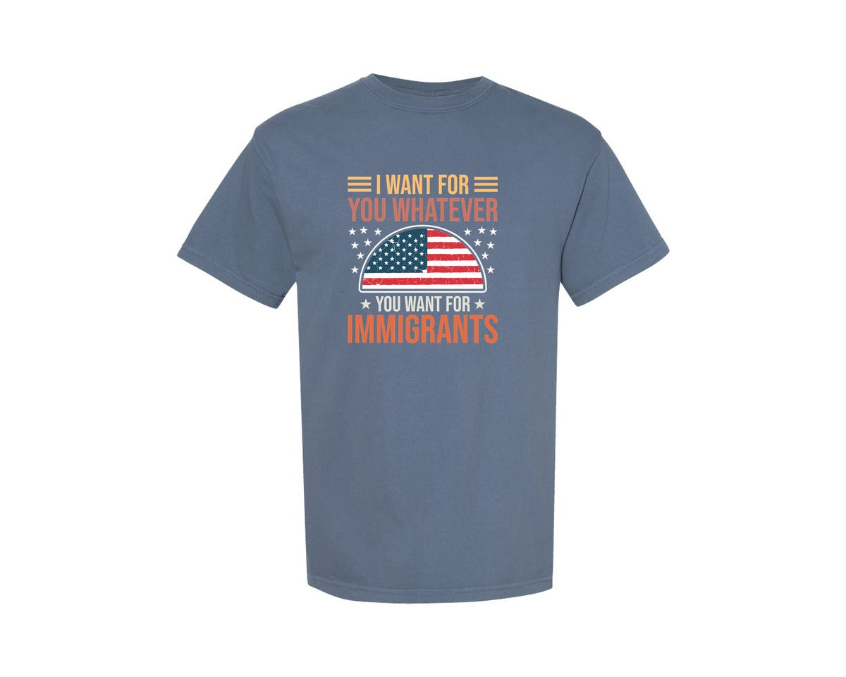 brand:Comfort Colors|color:Blue Jean|Defend Immigrants Social Justice Graphic T-Shirt