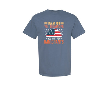 brand:Comfort Colors|color:Blue Jean|Defend Immigrants Social Justice Graphic T-Shirt