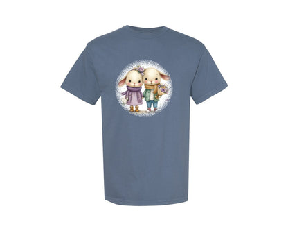 brand:Comfort Colors|color:Blue Jean|Couple Animals Round Tshirt 37 Graphic T-Shirt