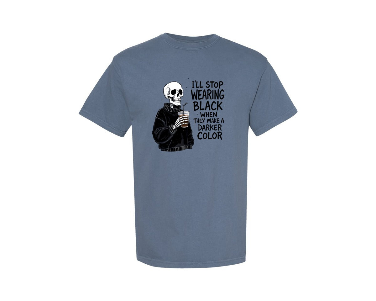 brand:Comfort Colors|color:Blue Jean|Skeleton Trendy Mental Health Graphic T-Shirt