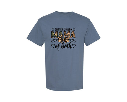 brand:Comfort Colors|color:Blue Jean|Camo Mama Of Both Pnghunting Season Graphic T-Shirt